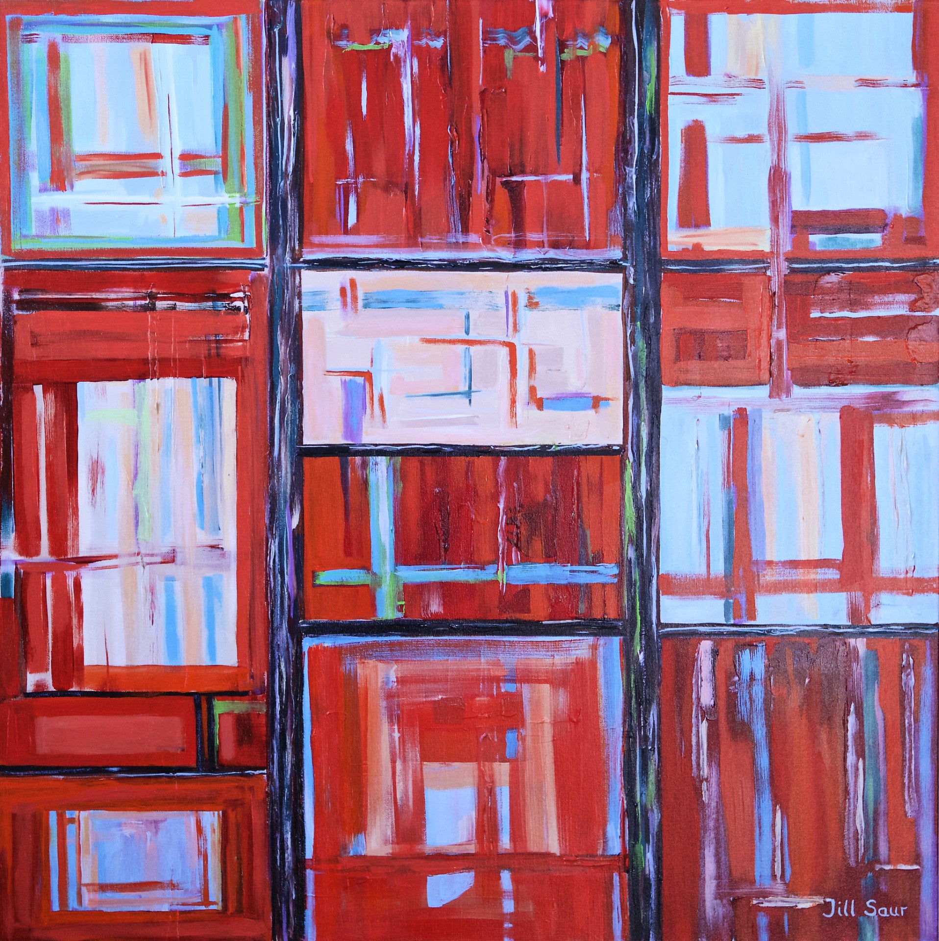 Abstract Squares Painting by Jill Saur