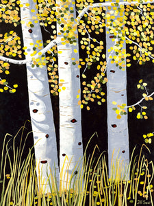 Aspen Trees Painting by Jill Saur