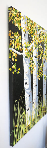 Aspen Trees Painting by Jill Saur