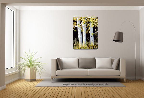 Aspen Trees Painting by Jill Saur