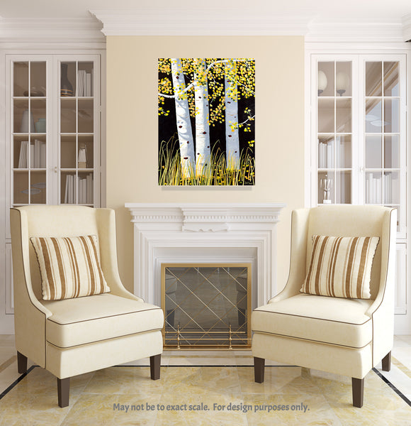 Aspen Trees Painting by Jill Saur