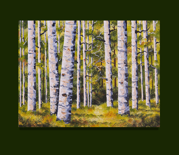 Aspen Landscape Painting by Jill Saur