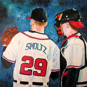 John Smoltz Painting by Jill Saur