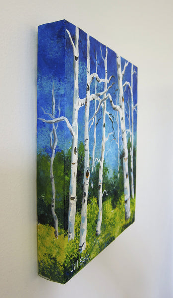 Aspen Tree Painting by Jill Saur