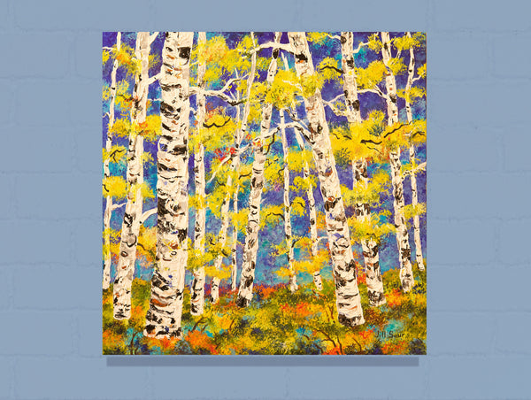 Aspen Tree Painting by Jill Saur