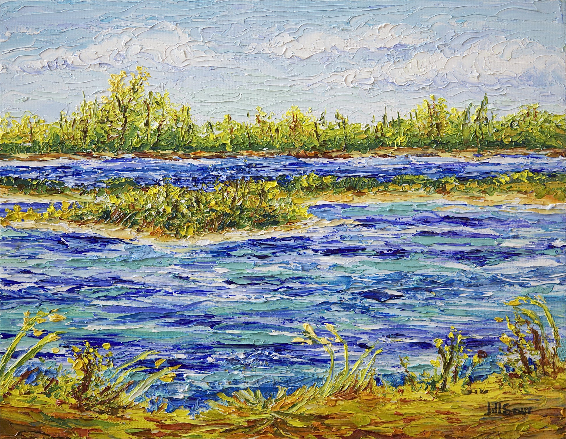 saltwater marsh oil painting by Jill Saur