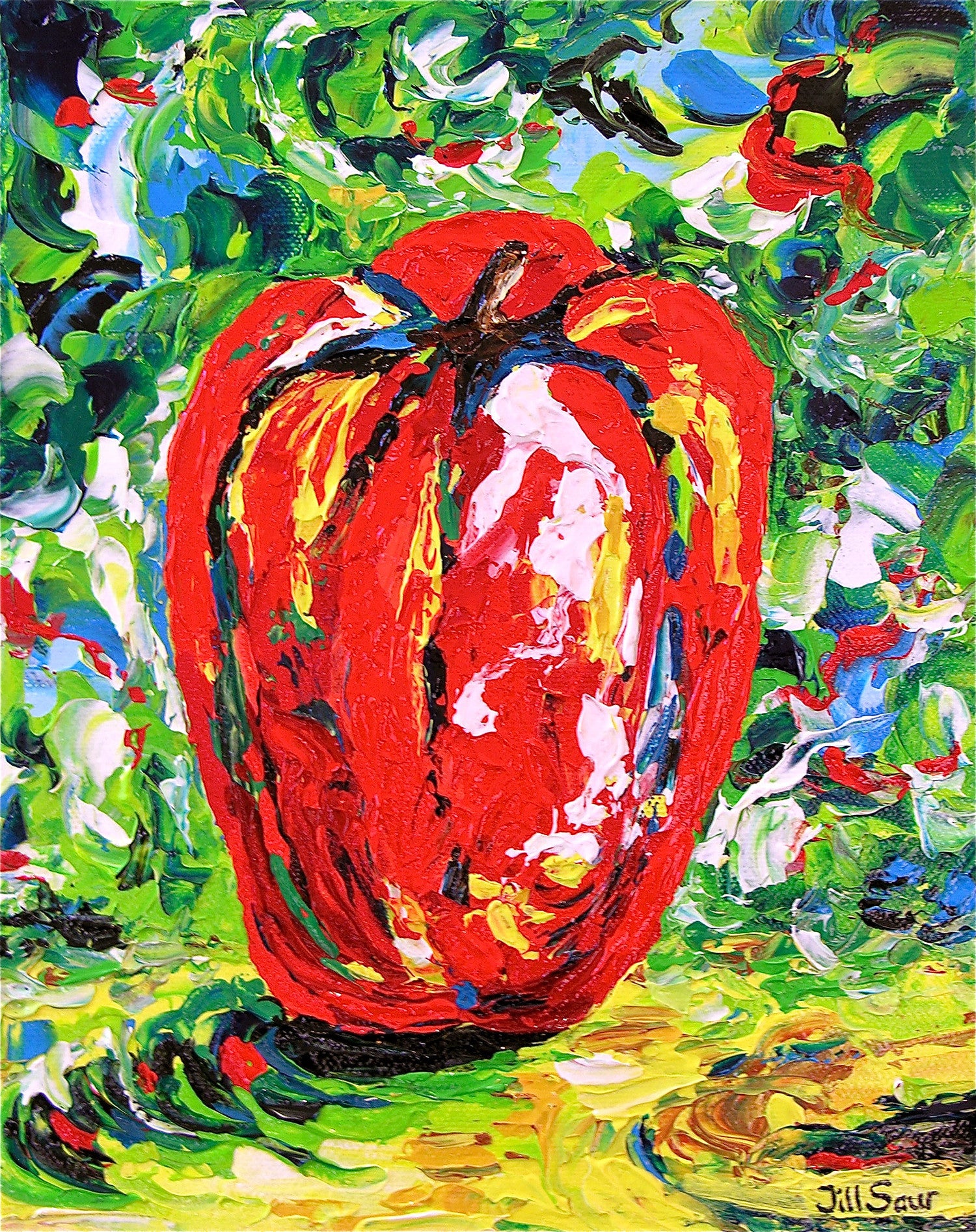 Red Pepper Painting by Jill Saur