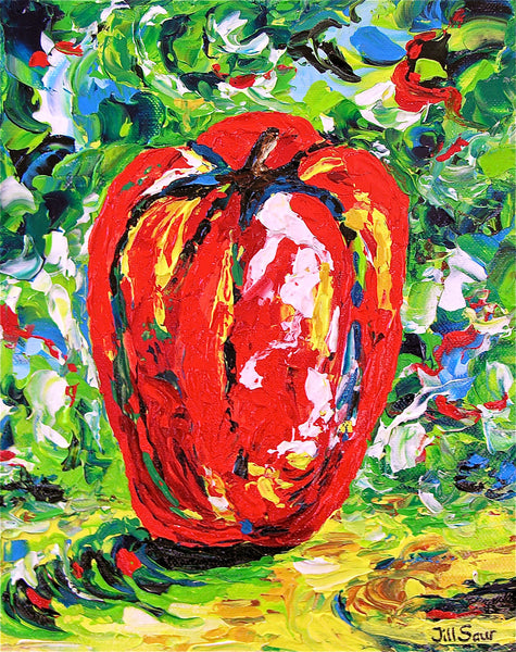 Red Pepper Painting by Jill Saur