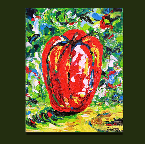 Red Pepper Painting by Jill Saur