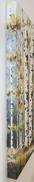 Aspen Winter Painting by Jill Saur
