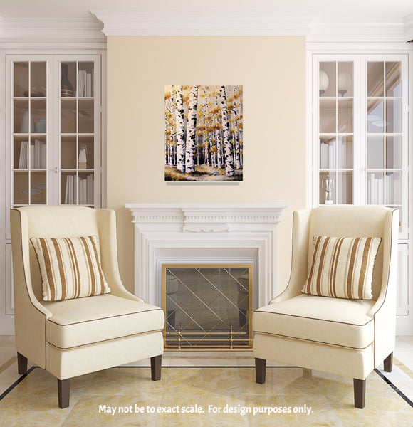 Aspen Winter Painting by Jill Saur