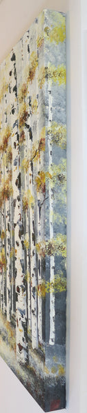 Aspen Winter Painting by Jill Saur