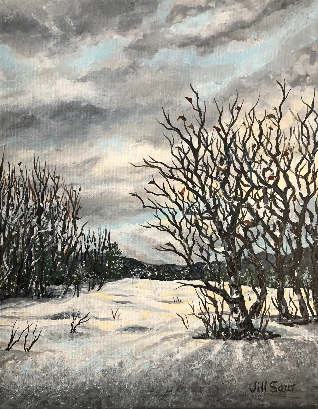 Winters Journey 10x8 Acrylic