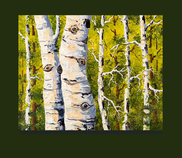 Summer Aspen Trees Painting By Jill Saur