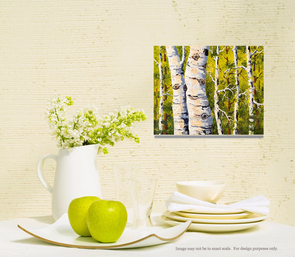 Summer Aspen Trees Painting By Jill Saur
