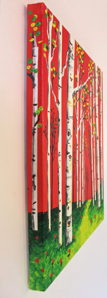 Fall Aspen Tree Painting by Jill Saur
